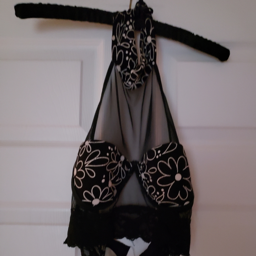 Vintage Fredericks of Hollywood black halter